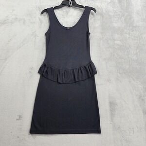 Vintage Mister NOAH Dress Womens M Black‎ Peplum Ruffle Sleeveless Scoop Neck